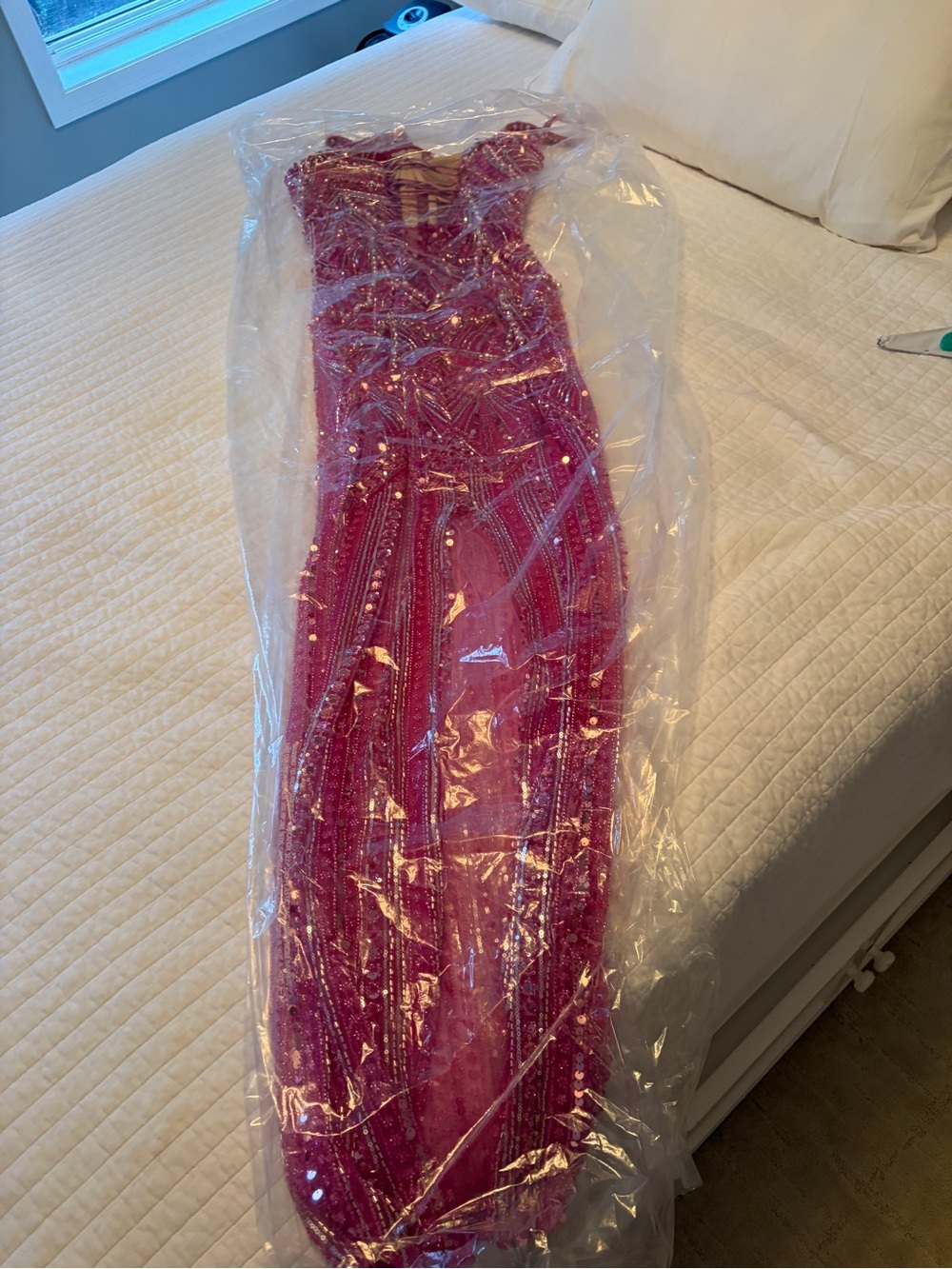 Albina Dyla Pink/Blush Beaded Maxi Dress - Picture 4 of 6